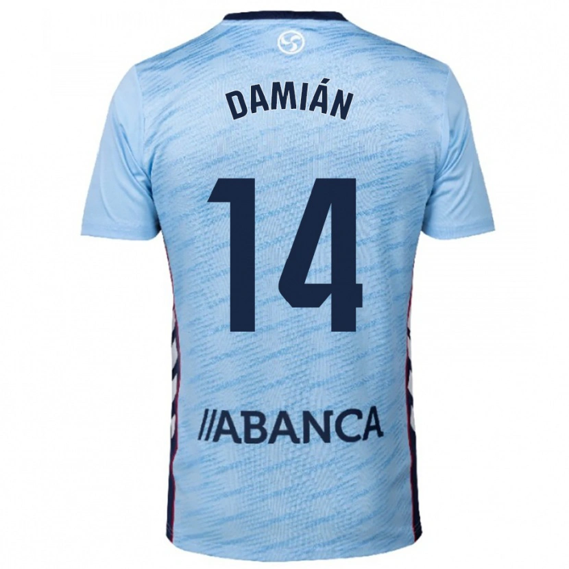Danxen Homem Camisola Damián Rodríguez #14 Azul Celeste Vermelho Principal 2025/26 Camisa Brasil