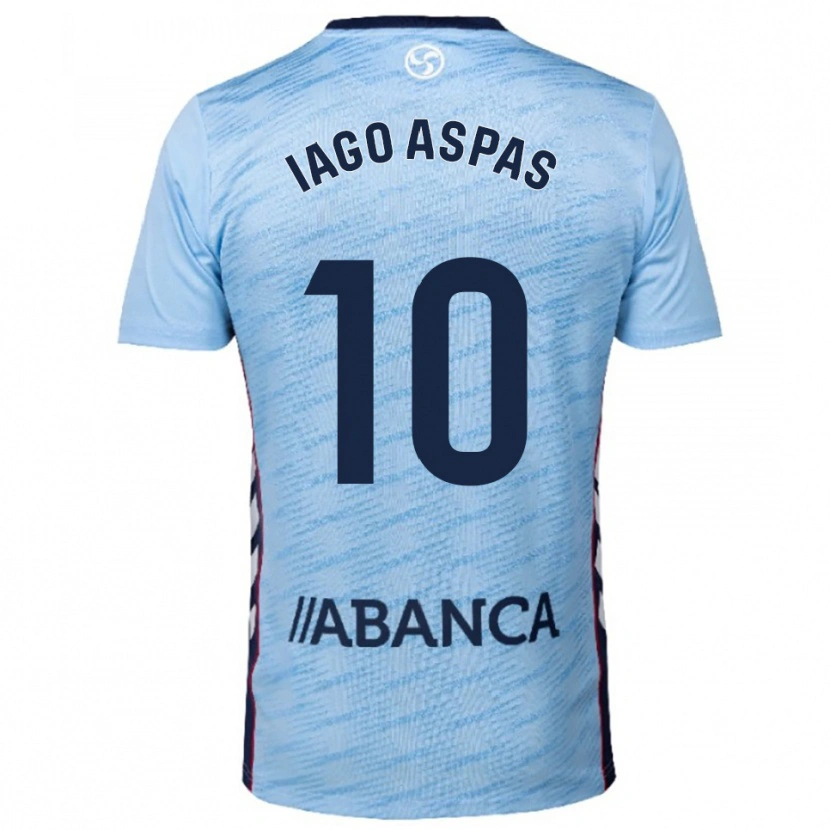Danxen Homem Camisola Iago Aspas #10 Azul Celeste Vermelho Principal 2025/26 Camisa Brasil
