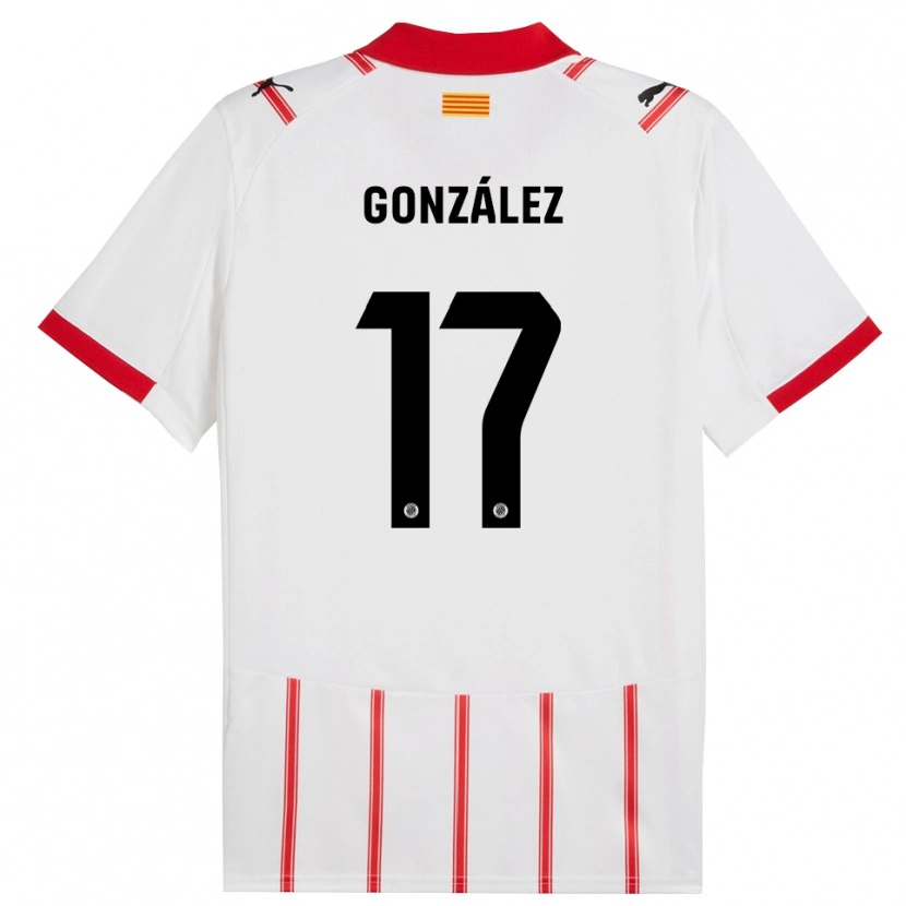 Danxen Homem Camisola Mario González #17 Branco Vermelho Principal 2025/26 Camisa Brasil