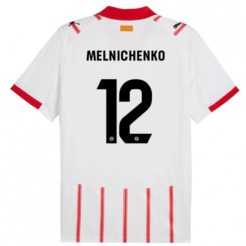 Danxen Homem Camisola Dmytro Melnichenko #12 Branco Vermelho Principal 2025/26 Camisa Brasil