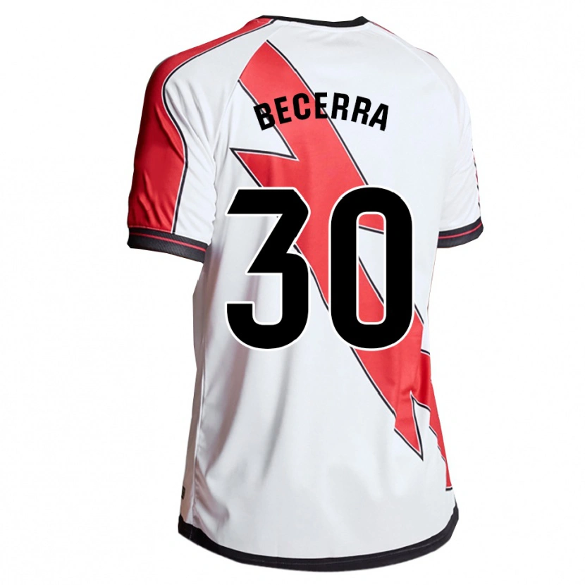 Danxen Homem Camisola Samu Becerra #30 Branco Vermelho Principal 2025/26 Camisa Brasil