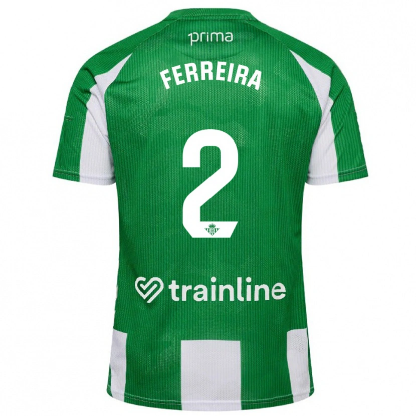 Danxen Homem Camisola Kilian Ferreira #2 Verde Branco Principal 2025/26 Camisa Brasil