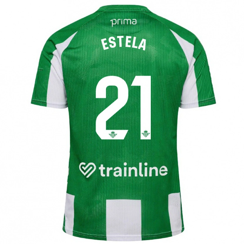 Danxen Homem Camisola Estela Fernández #21 Verde Branco Principal 2025/26 Camisa Brasil
