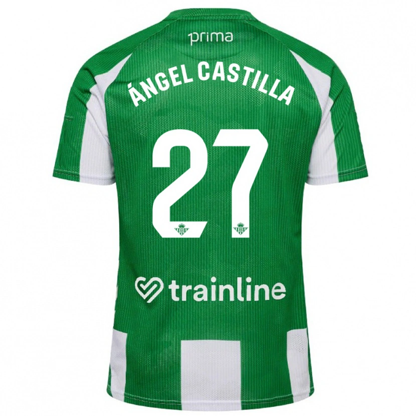 Danxen Homem Camisola Miguel Ángel Castilla #27 Verde Branco Principal 2025/26 Camisa Brasil