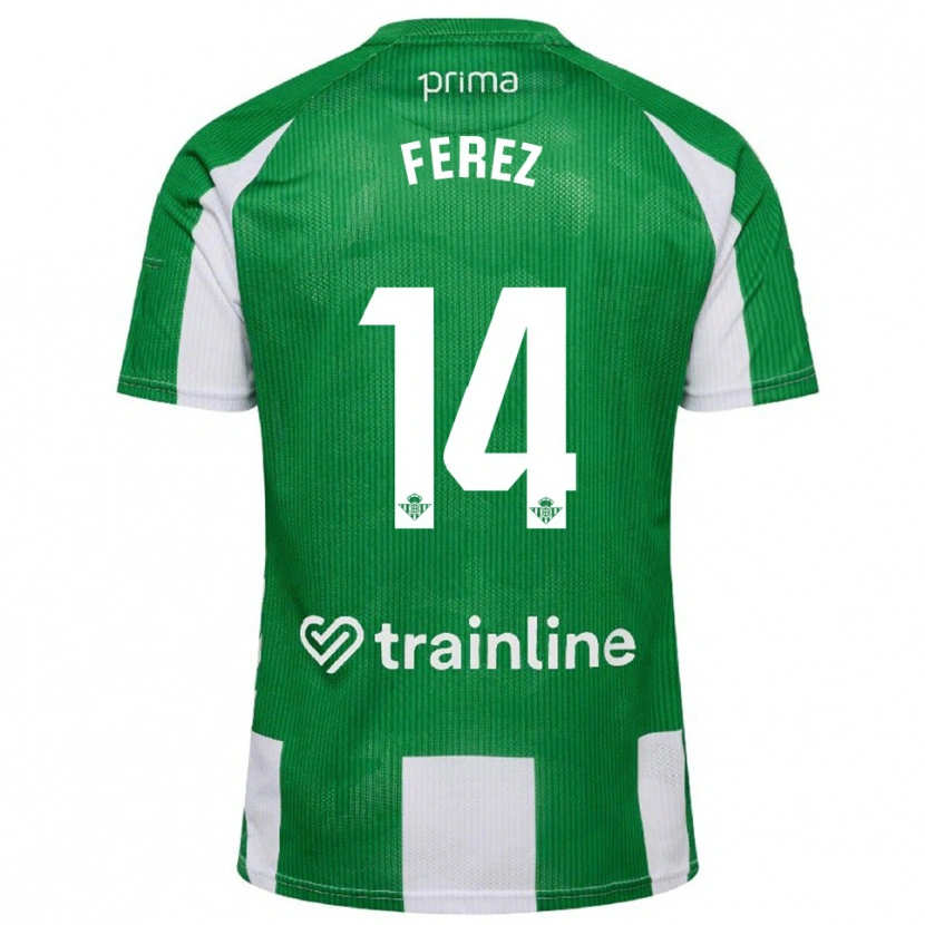 Danxen Homem Camisola Carolina Férez #14 Verde Branco Principal 2025/26 Camisa Brasil