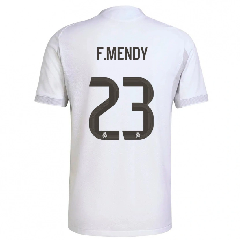 Danxen Homem Camisola Ferland Mendy #23 Branco Amarelo Principal 2025/26 Camisa Brasil