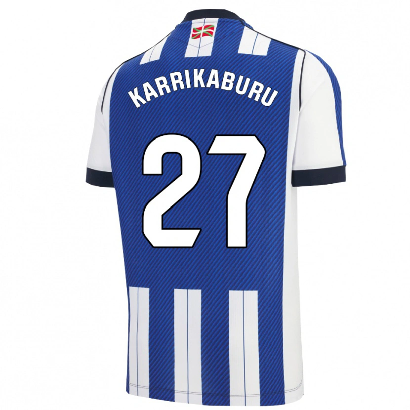 Danxen Homem Camisola Jon Karrikaburu #27 Azul Branco Principal 2025/26 Camisa Brasil