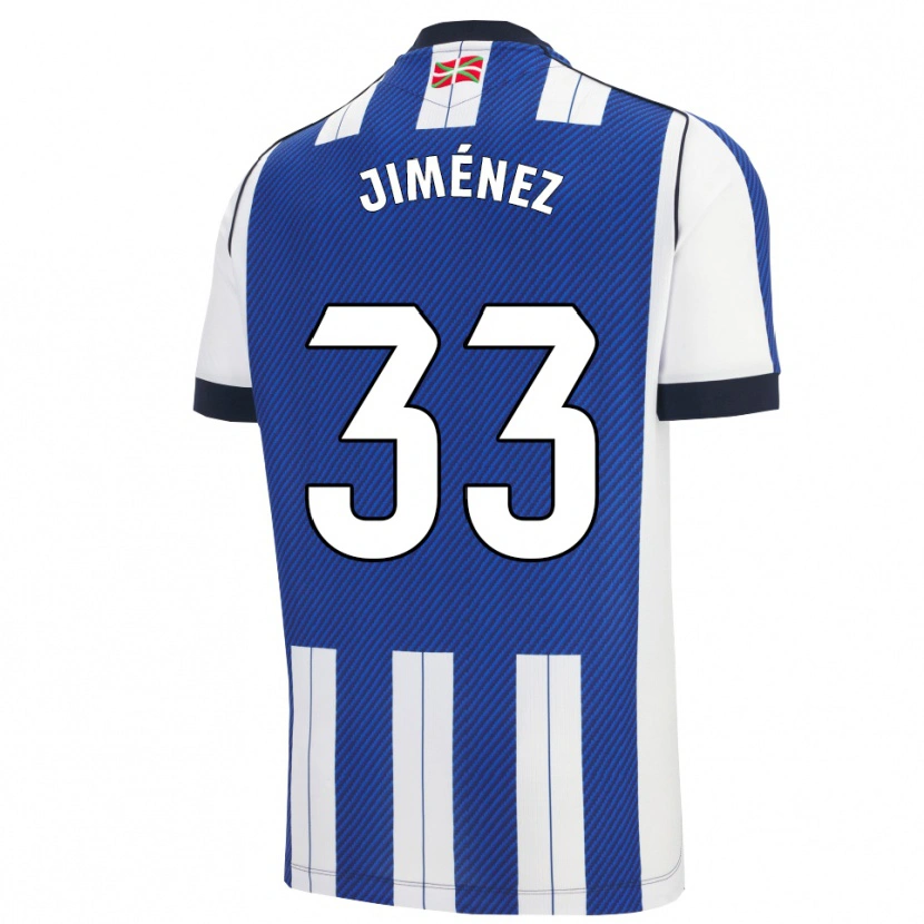 Danxen Homem Camisola Javier Jiménez #33 Azul Branco Principal 2025/26 Camisa Brasil