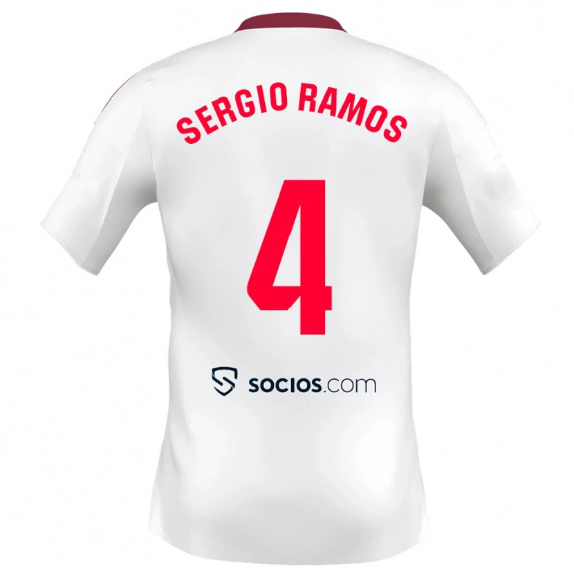 Danxen Homem Camisola Sergio Ramos #4 Branco Vermelho Principal 2025/26 Camisa Brasil