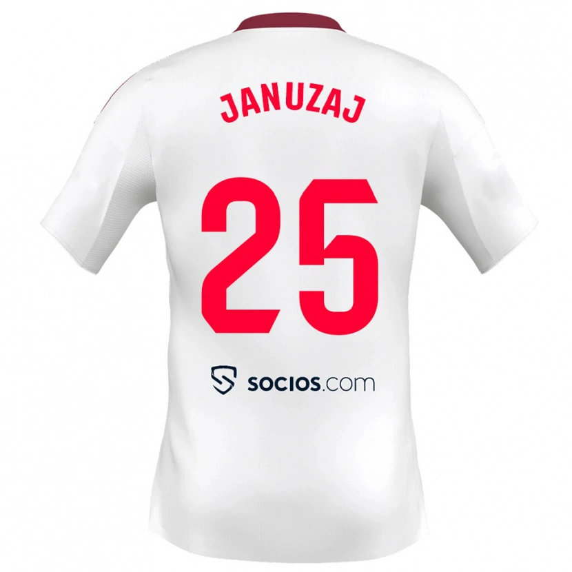 Danxen Homem Camisola Adnan Januzaj #25 Branco Vermelho Principal 2025/26 Camisa Brasil