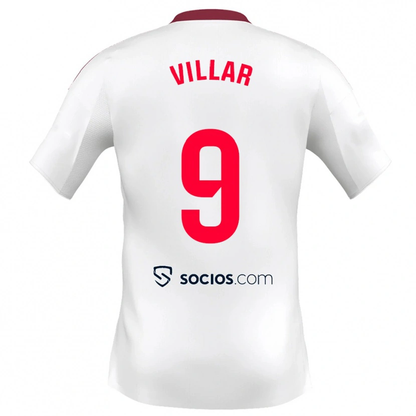 Danxen Homem Camisola Iker Villar #9 Branco Vermelho Principal 2025/26 Camisa Brasil