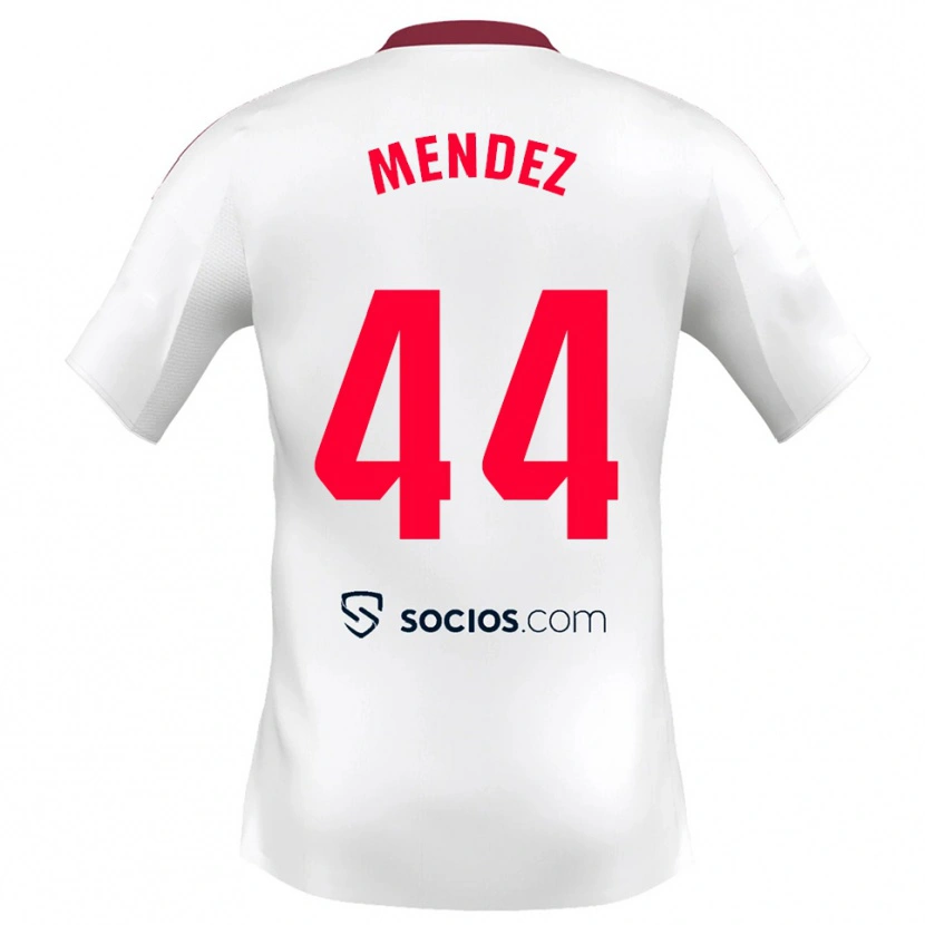 Danxen Homem Camisola Tomas Mendez #44 Branco Vermelho Principal 2025/26 Camisa Brasil