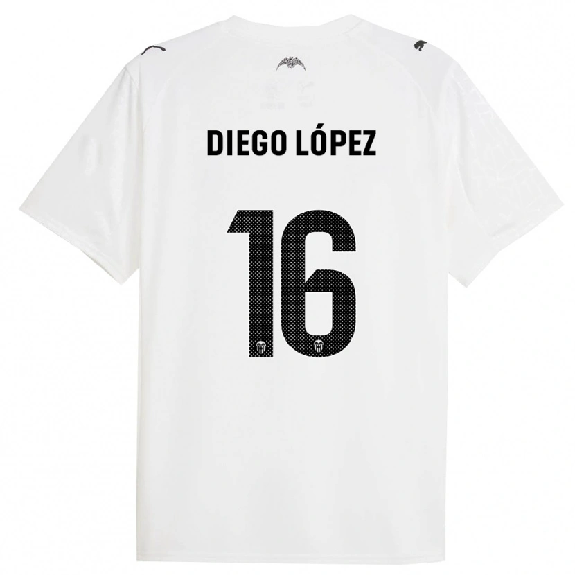 Danxen Homem Camisola Diego López #16 Branco Preto Principal 2025/26 Camisa Brasil