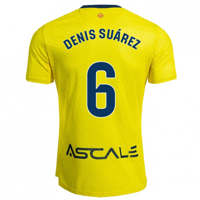 Danxen Homem Camisola Denis Suárez #6 Amarelo Marinho Principal 2025/26 Camisa Brasil