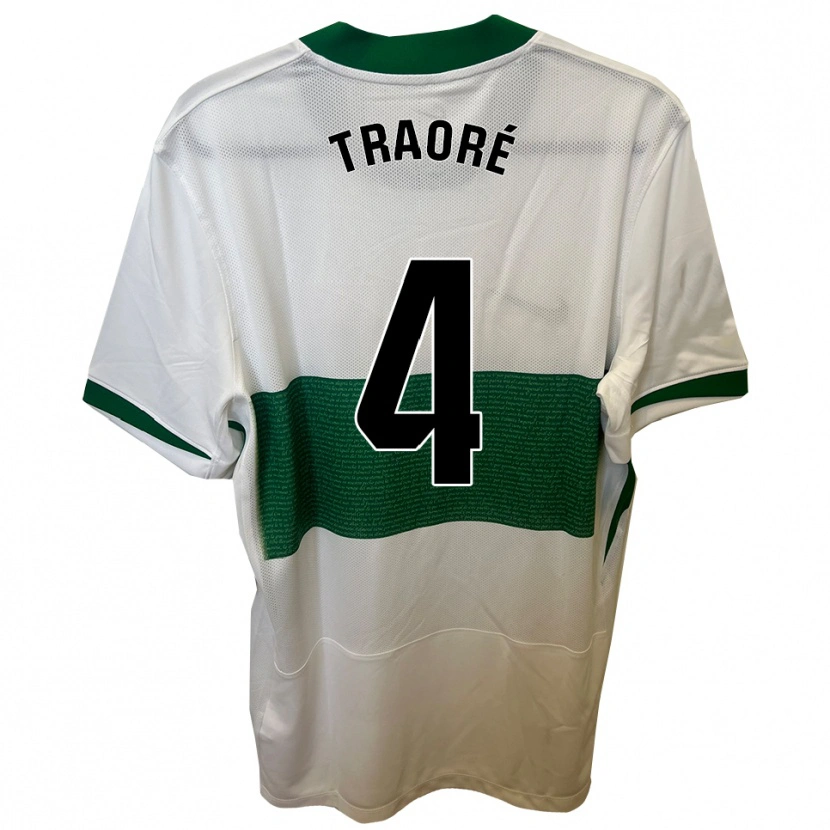 Danxen Homem Camisola Bakary Traoré #4 Branco Verde Principal 2025/26 Camisa Brasil