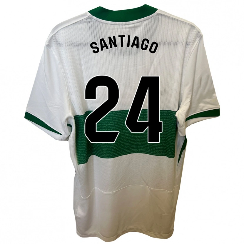 Danxen Homem Camisola Yago Santiago #24 Branco Verde Principal 2025/26 Camisa Brasil
