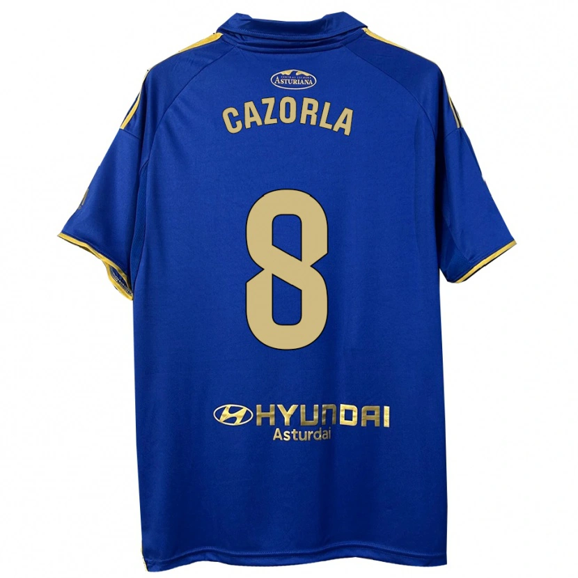 Danxen Homem Camisola Santi Cazorla #8 Azul Dourado Principal 2025/26 Camisa Brasil