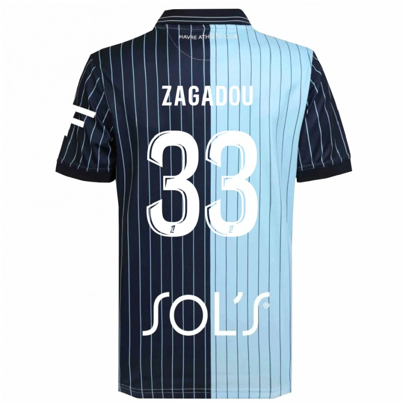 Danxen Homem Camisola Stephan Zagadou #33 Azul Marinho Azul Celeste Principal 2025/26 Camisa Brasil