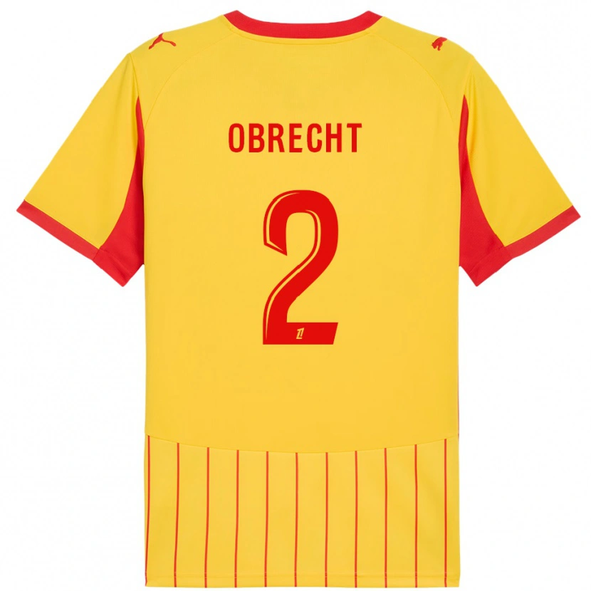 Danxen Homem Camisola Laura Obrecht #2 Amarelo Vermelho Principal 2025/26 Camisa Brasil