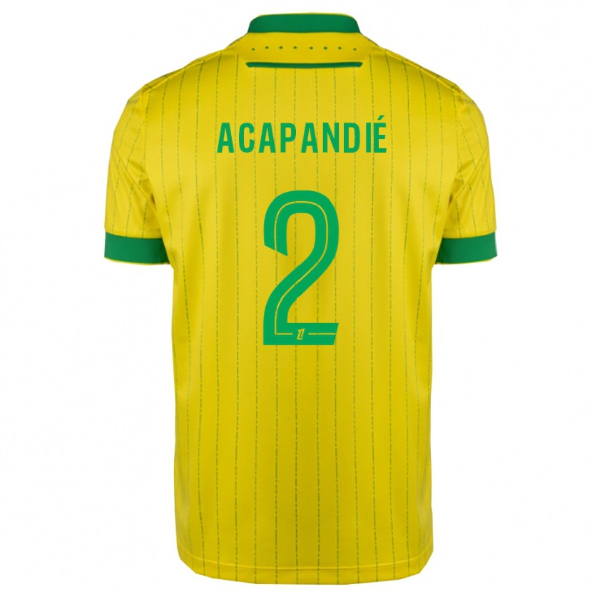 Danxen Homem Camisola Mathieu Acapandié #2 Amarelo Verde Principal 2025/26 Camisa Brasil