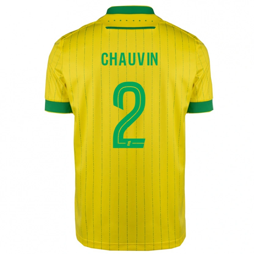Danxen Homem Camisola Yoann Chauvin #2 Amarelo Verde Principal 2025/26 Camisa Brasil