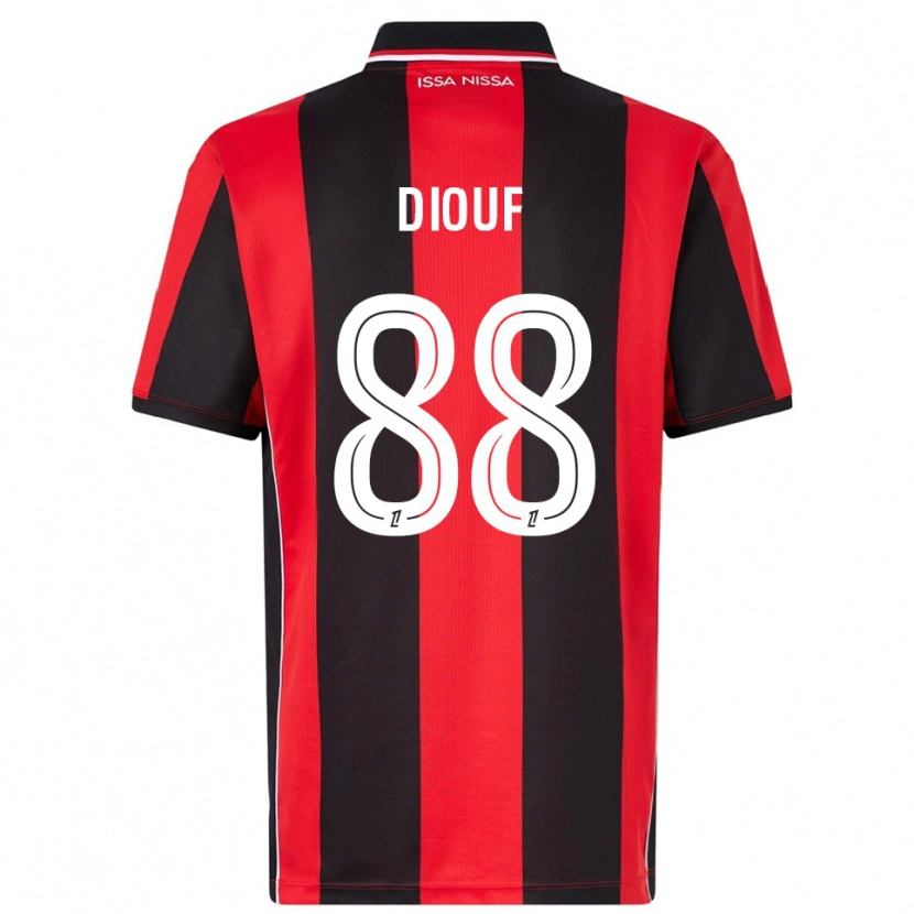 Danxen Homem Camisola Yehvann Diouf #88 Vermelho Preto Principal 2025/26 Camisa Brasil