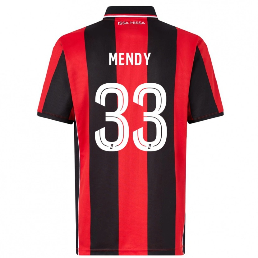 Danxen Homem Camisola Antoine Mendy #33 Vermelho Preto Principal 2025/26 Camisa Brasil