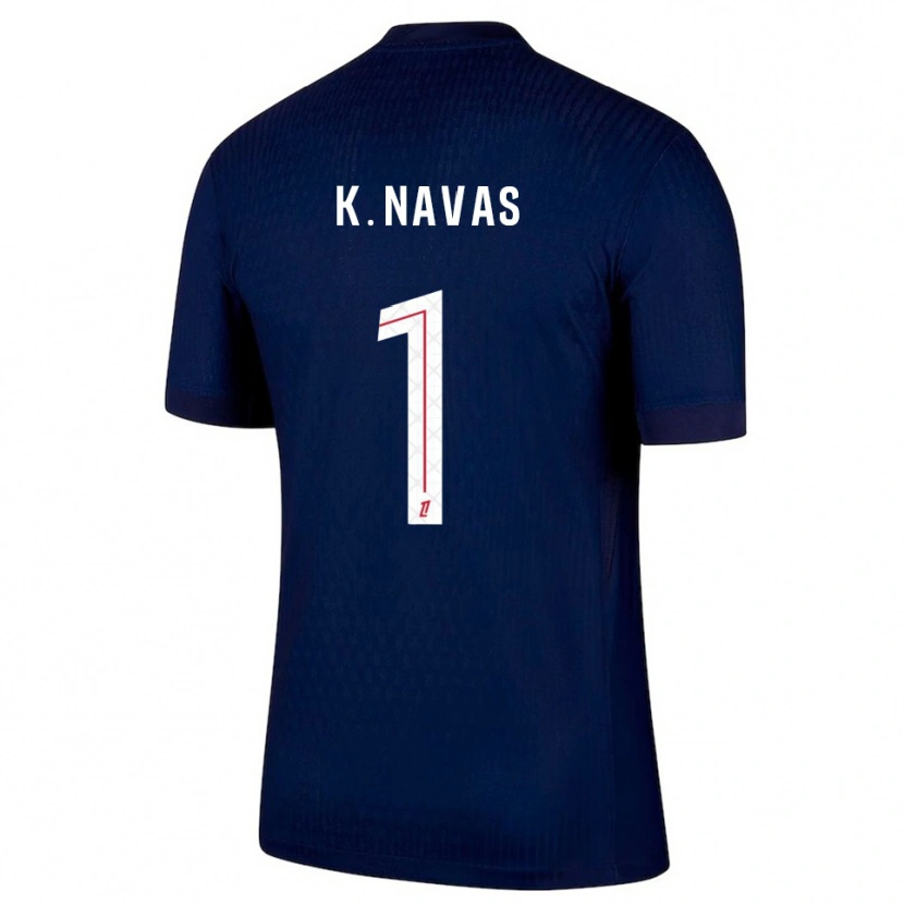 Danxen Homem Camisola Keylor Navas #1 Azul Marinho Vermelho Principal 2025/26 Camisa Brasil