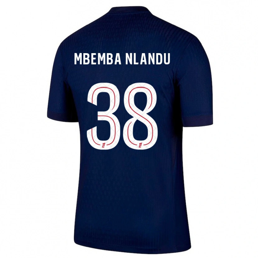 Danxen Homem Camisola Emmanuel Mbemba #38 Azul Marinho Vermelho Principal 2025/26 Camisa Brasil