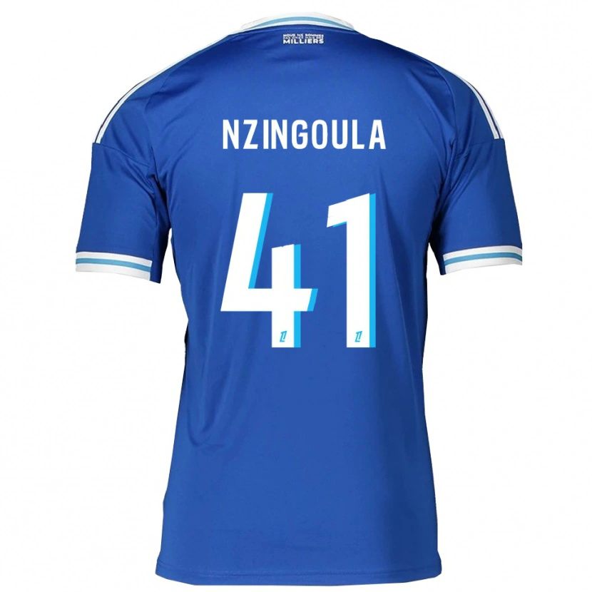 Danxen Homem Camisola Rabby Nzingoula #41 Azul Branco Principal 2025/26 Camisa Brasil