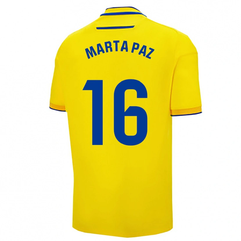 Danxen Homem Camisola Marta De Los Milagros Paz Cruz #16 Amarelo Marinho Principal 2025/26 Camisa Brasil