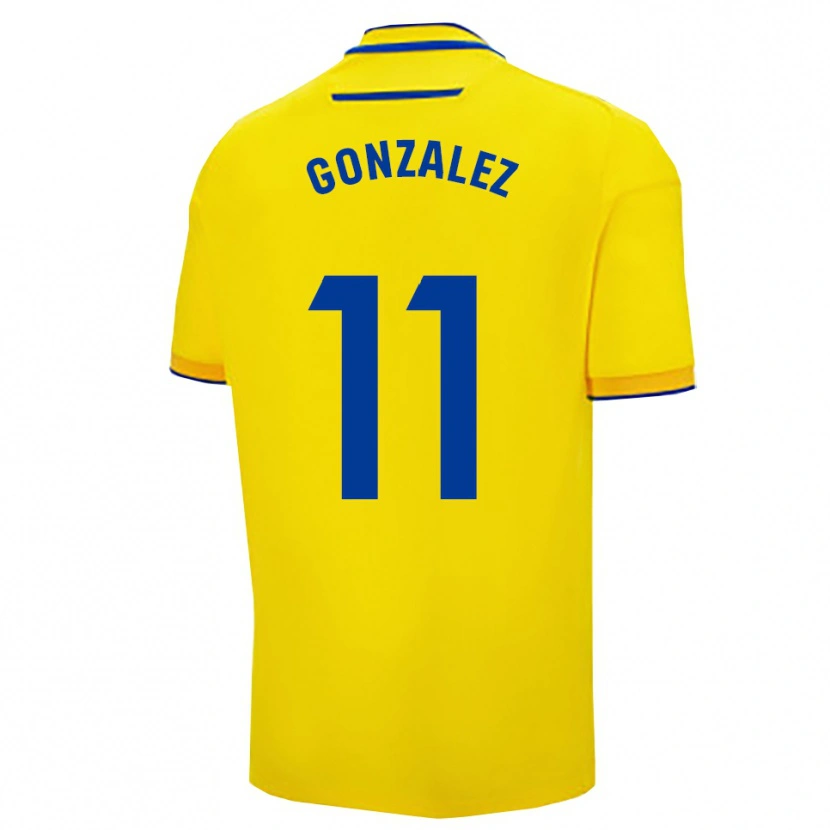 Danxen Homem Camisola Chus González #11 Amarelo Marinho Principal 2025/26 Camisa Brasil