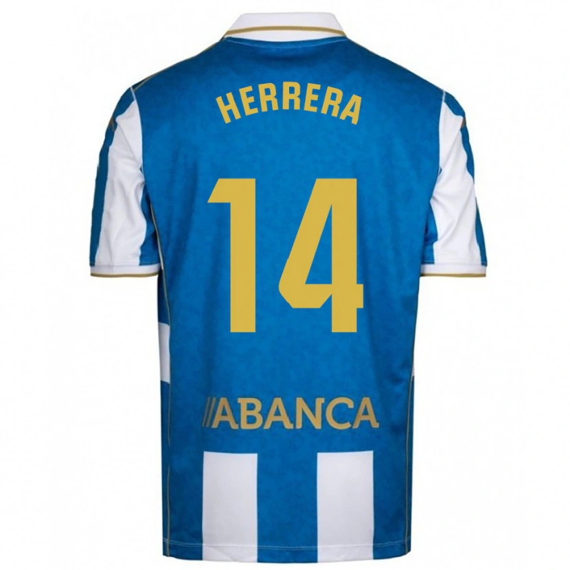 Danxen Homem Camisola Cristian Herrera #14 Branco Azul Principal 2025/26 Camisa Brasil