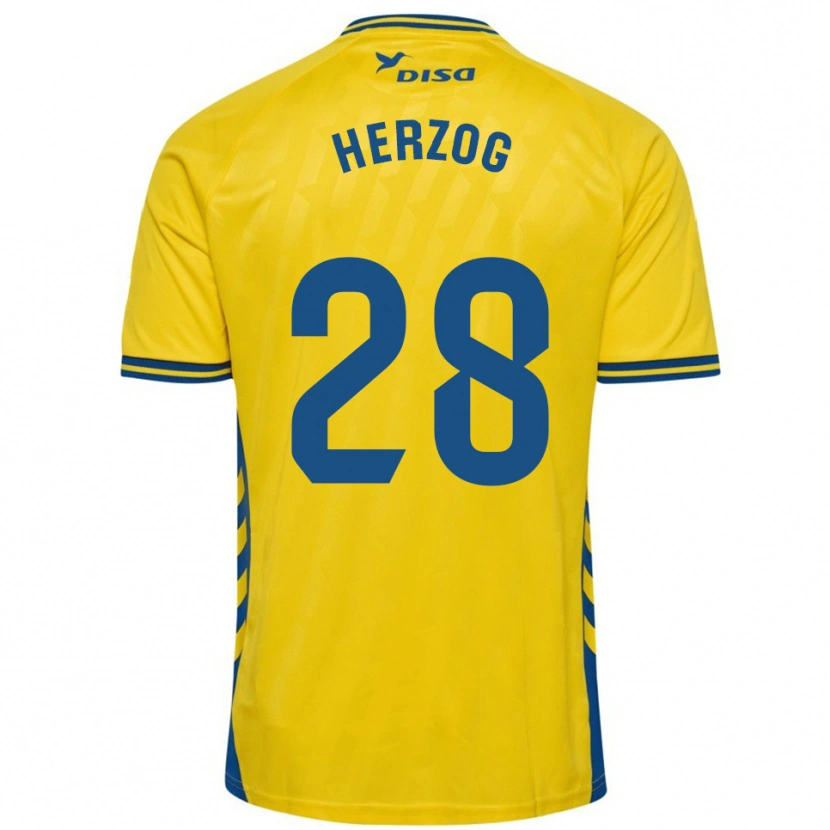 Danxen Homem Camisola Juanma Herzog #28 Amarelo Azul Principal 2025/26 Camisa Brasil