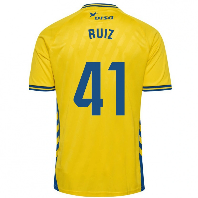 Danxen Homem Camisola Sergio Ruiz #41 Amarelo Azul Principal 2025/26 Camisa Brasil