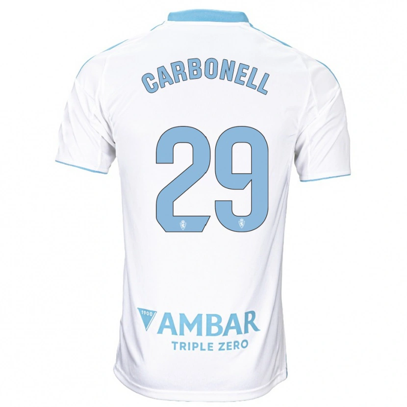 Danxen Homem Camisola Luis Carbonell #29 Branco Azul Celeste Principal 2025/26 Camisa Brasil