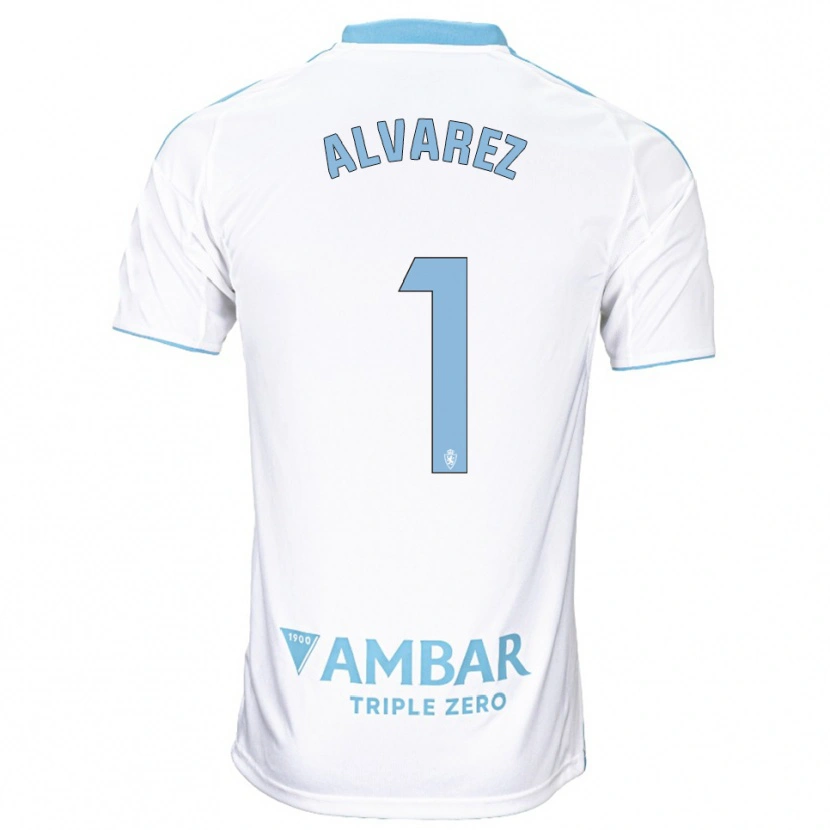 Danxen Homem Camisola Cristian Álvarez #1 Branco Azul Celeste Principal 2025/26 Camisa Brasil