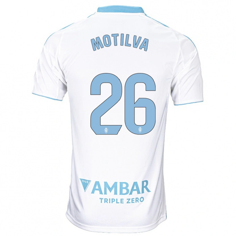 Danxen Homem Camisola Adrián Motilva #26 Branco Azul Celeste Principal 2025/26 Camisa Brasil