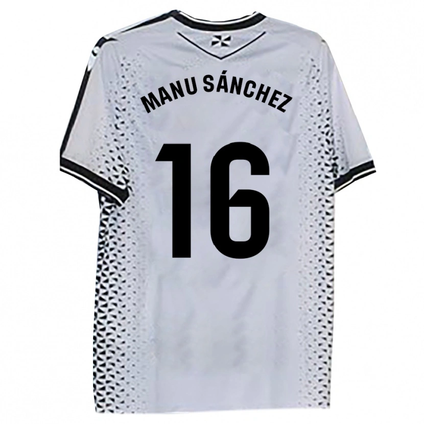 Danxen Homem Camisola Manu Sánchez #16 Branco Preto Principal 2025/26 Camisa Brasil