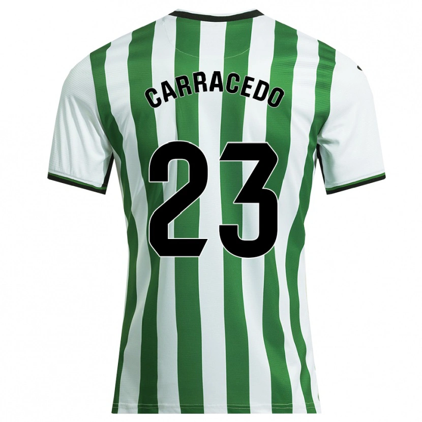 Danxen Homem Camisola Cristian Carracedo #23 Branco Verde Principal 2025/26 Camisa Brasil