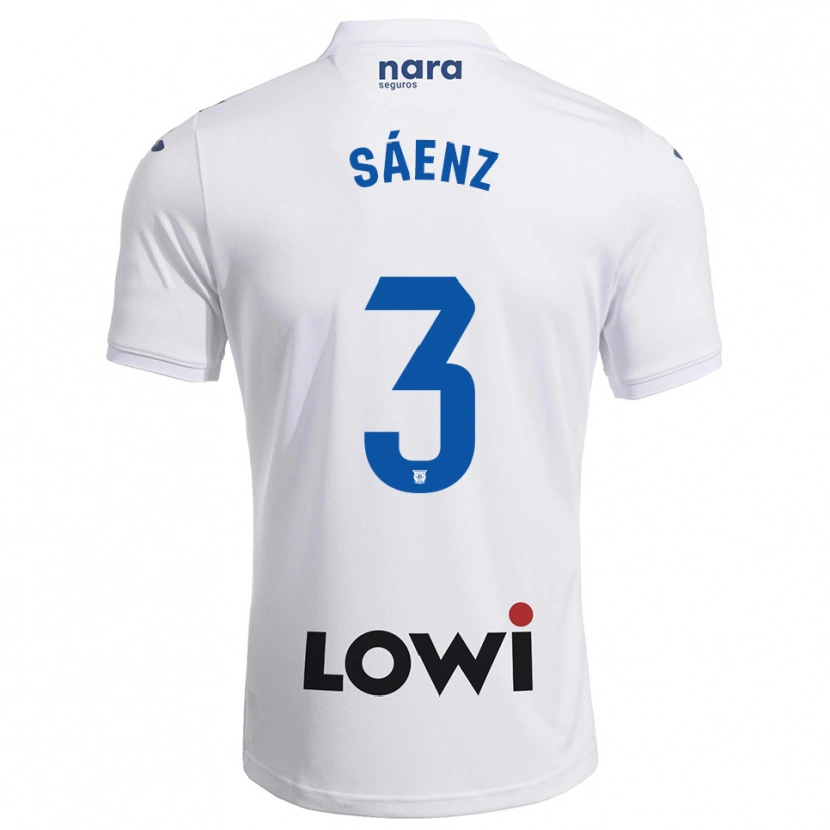 Danxen Homem Camisola Jorge Sáenz #3 Branco Marinho Principal 2025/26 Camisa Brasil
