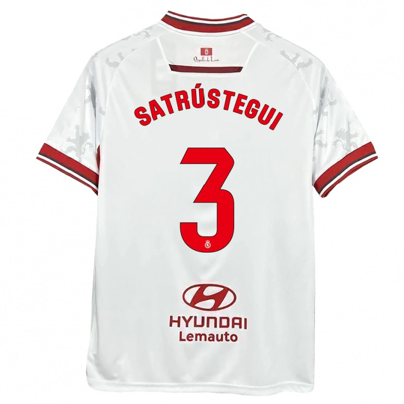 Danxen Homem Camisola Eneko Satrústegui #3 Branco Vermelho Principal 2025/26 Camisa Brasil