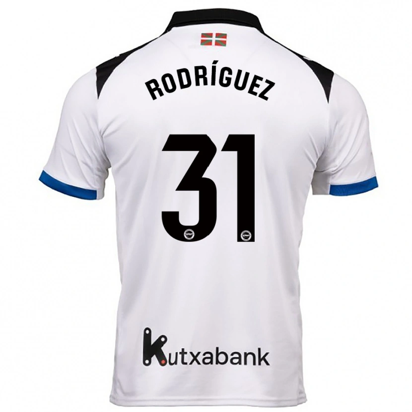 Danxen Homem Camisola Adrián Rodríguez #31 Branco Azul Alternativa 2025/26 Camisa Brasil