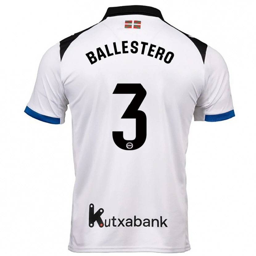 Danxen Homem Camisola Carlos Ballestero #3 Branco Azul Alternativa 2025/26 Camisa Brasil