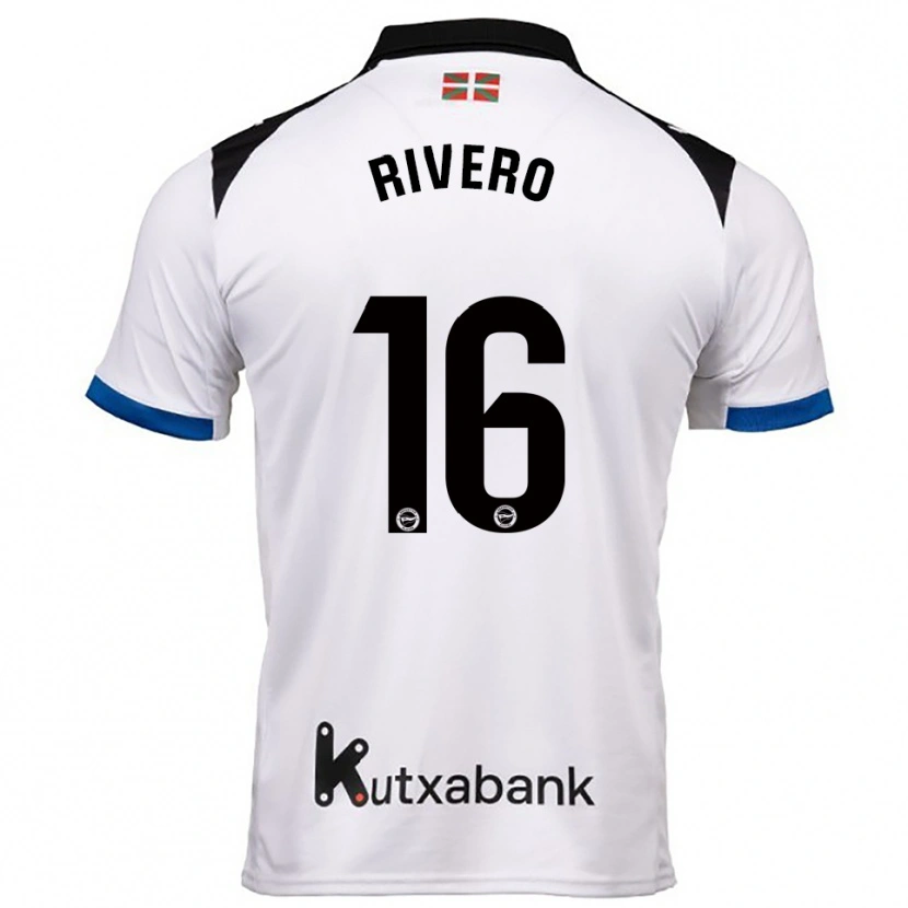 Danxen Homem Camisola Almudena Rivero #16 Branco Azul Alternativa 2025/26 Camisa Brasil