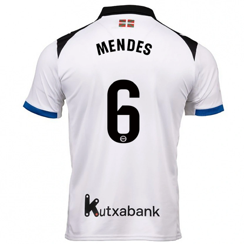 Danxen Homem Camisola Tomás Mendes #6 Branco Azul Alternativa 2025/26 Camisa Brasil