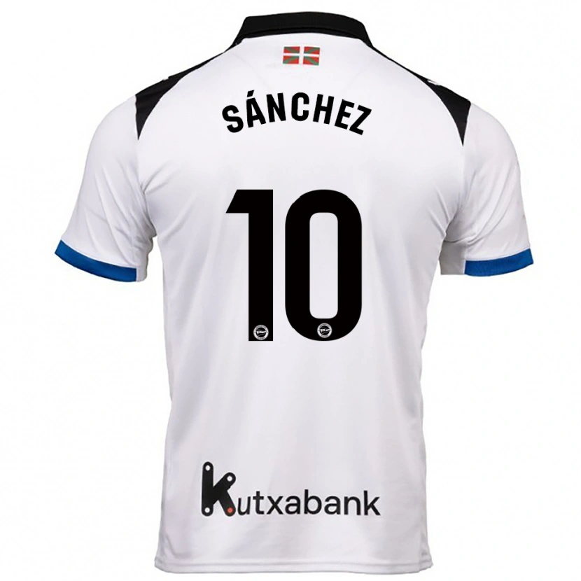 Danxen Homem Camisola Ander Sánchez #10 Branco Azul Alternativa 2025/26 Camisa Brasil