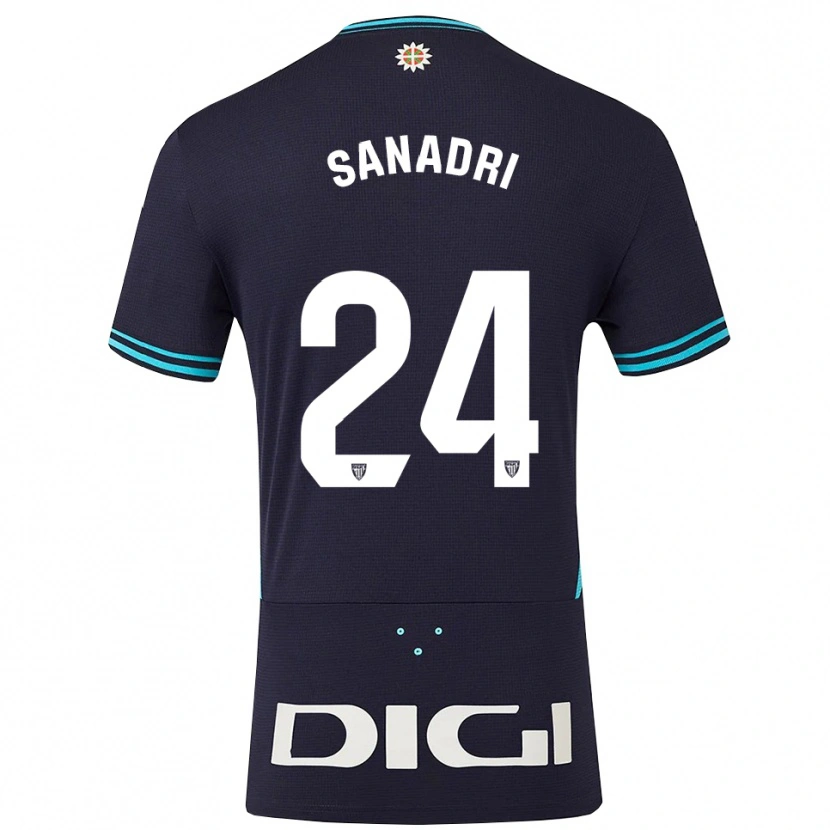 Danxen Homem Camisola Sanadri #24 Azul Marinho Azul Celeste Alternativa 2025/26 Camisa Brasil