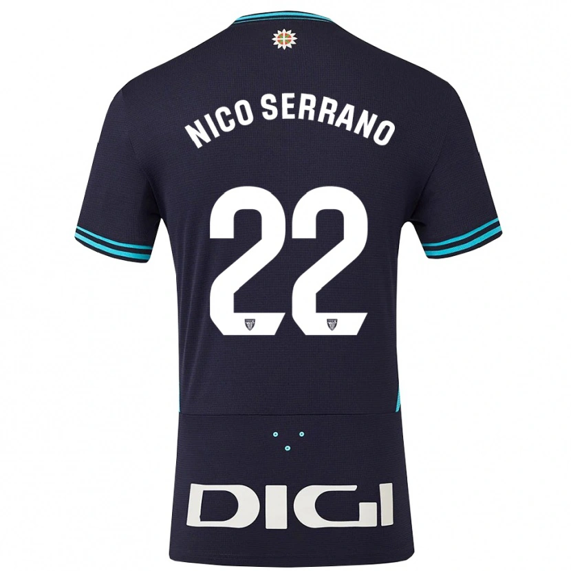 Danxen Homem Camisola Nico Serrano #22 Azul Marinho Azul Celeste Alternativa 2025/26 Camisa Brasil