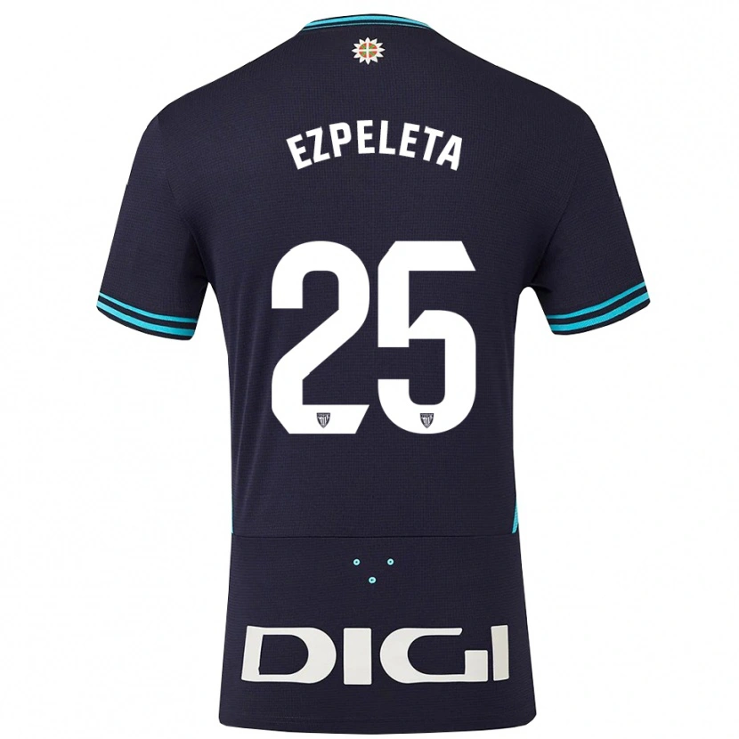 Danxen Homem Camisola Ander Ezpeleta #25 Azul Marinho Azul Celeste Alternativa 2025/26 Camisa Brasil